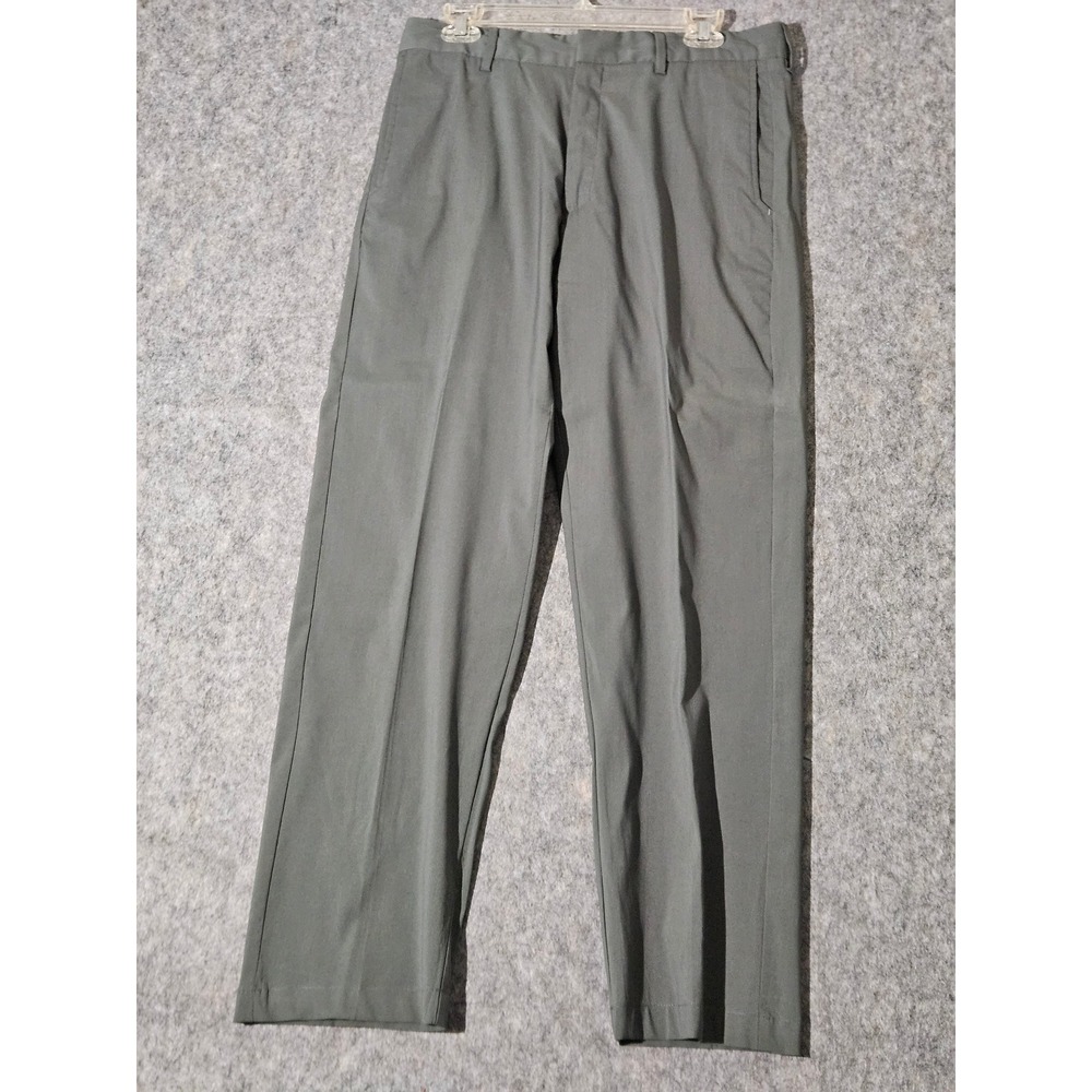 Banana Republic Dress Pants Men Olive Green Wool Blend Stretch 32R